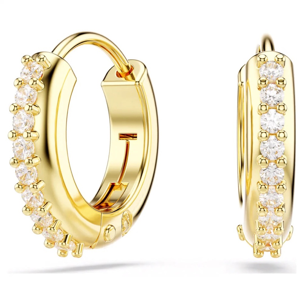 Swarovski Gold Crystal Mini Hoop Earrings